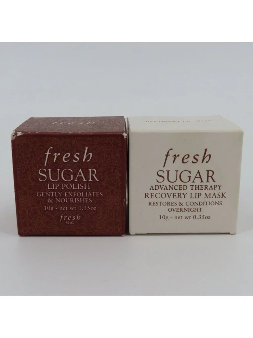 Fresh Sugar Set of Lip Polish and Recovery Lip Mask .35oz NEW Open Box Unused